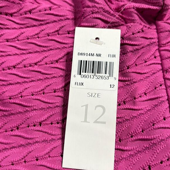 New Donna Morgan Flux‎ Textured Sleeveless Midi Fit & Flare Dress Pink 12 - Picture 10 of 16